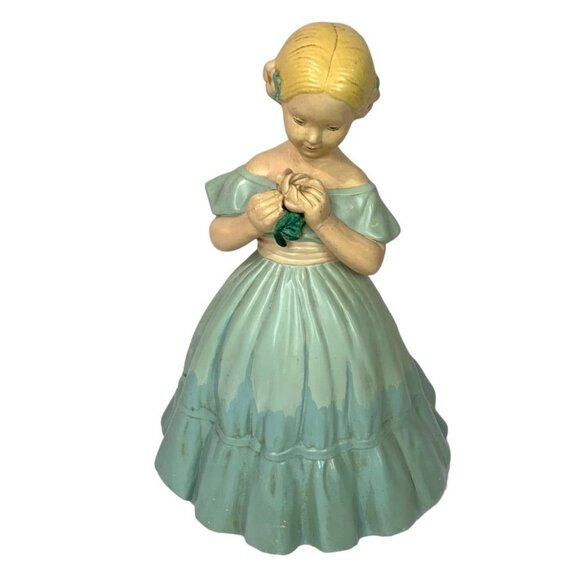 Holland Mold Other - Holland Mold Vintage 1960s Chalkware Figurine Girl Blue Dress 10"h